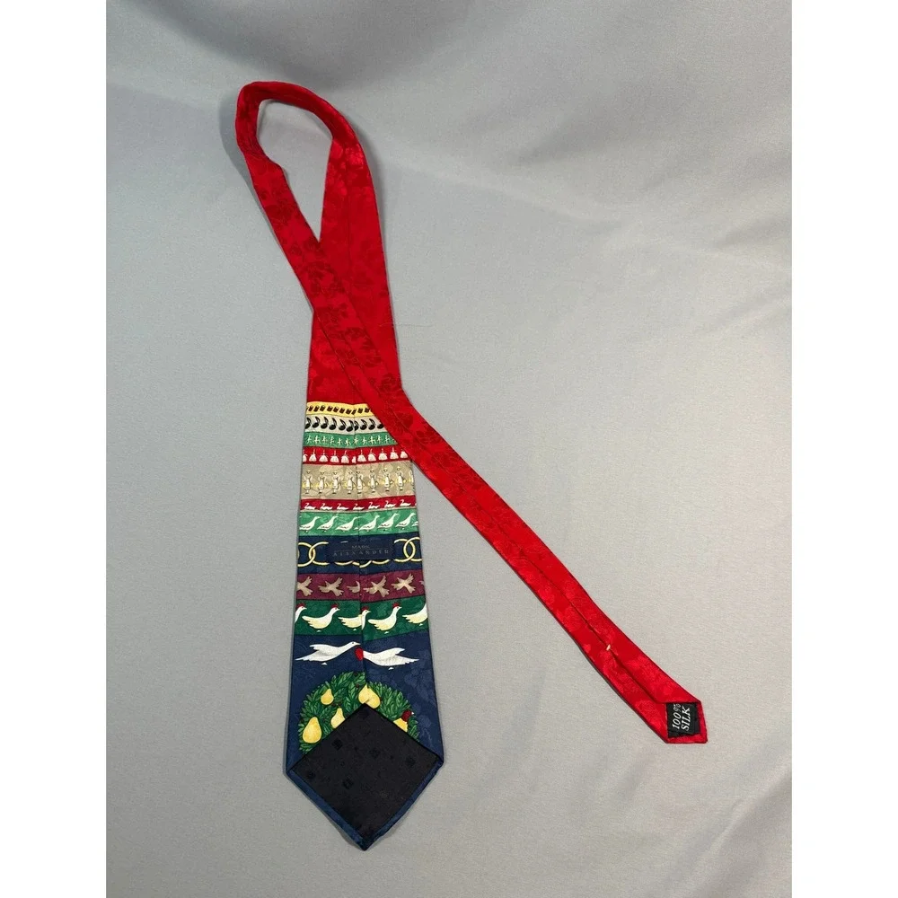 Mark Alexander Men's Silk Necktie Twelve Days of Christmas Holiday Party Festive